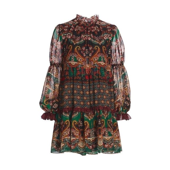Alice & Olivia Marella Mockneck Paisley Shift Dress - Picture 6 of 9